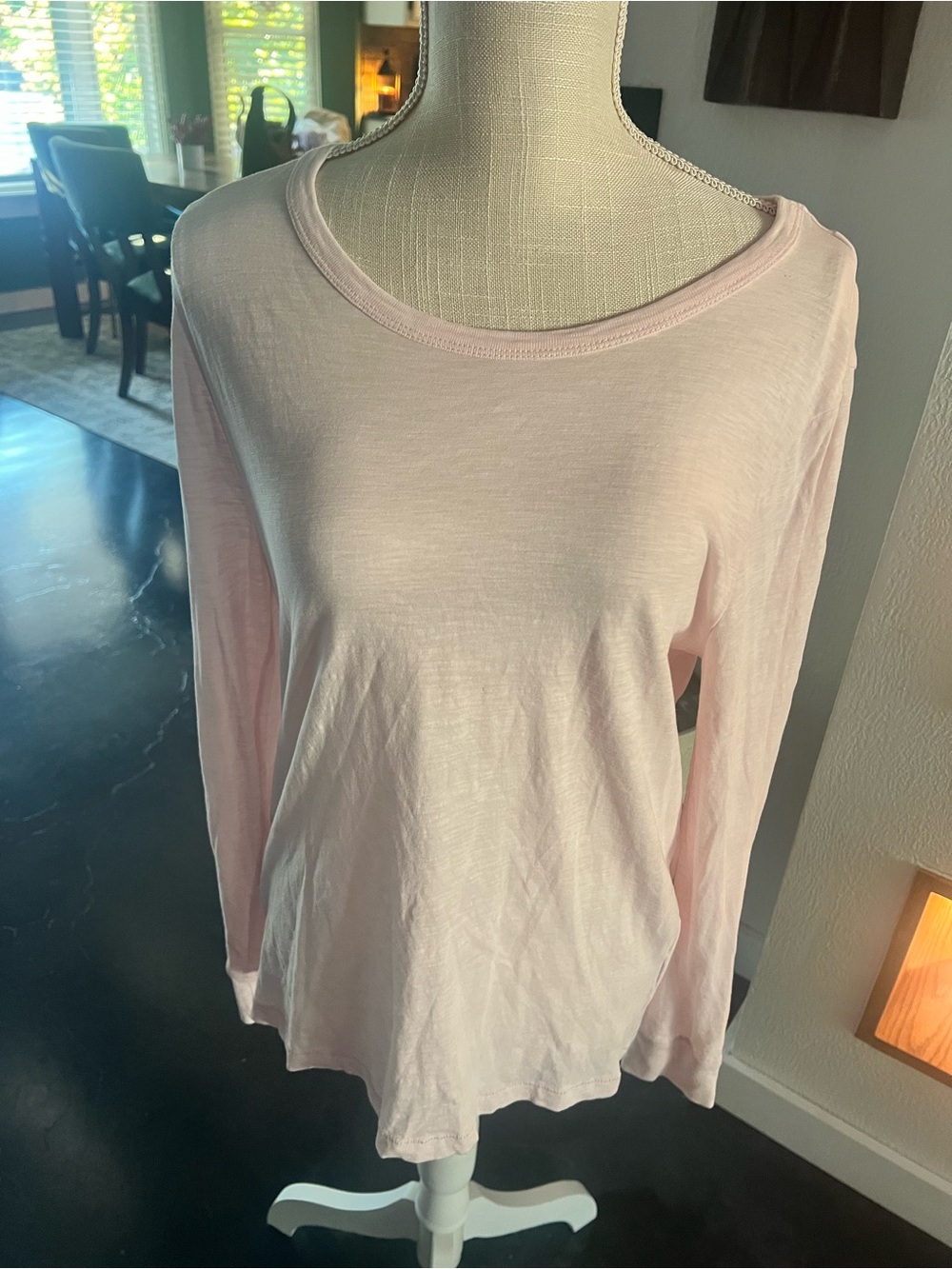 J. Crew Pale Pink Long-Sleeve Crewneck Tee